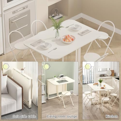 Space Saving Drop Leaf Table, Easy Movement, Compact Dining Table,Seats 2-6, Sturdy Wood Top, Sturdy Duty Drop Leaf Tables, Suitable for Kitchen, Dining Room, Studio(1.2m) - size: 1.2m