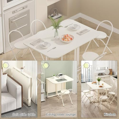 Space Saving Drop Leaf Table, Easy Movement, Compact Dining Table,Seats 2-6, Sturdy Wood Top, Sturdy Duty Drop Leaf Tables, Suitable for Kitchen, Dining Room, Studio(1.2m) - size: 1.2m