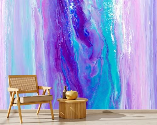 Peel and Stick Wallpaper Blue Green Teal Pink Purple Abstract Art Self Stick Wall Mural Removable Wallpaper Wall Decor for Living Room Boys Girls Bedroom Nursery