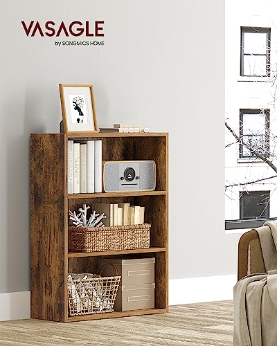 VASAGLE CUSTOS Collection - Bookshelf, 3-Tier Bookcase, Book Shelf, Open Storage Shelf, 9.4 x 23.6 x 32 Inches, for Living Room, Home Office, Dinning Room, Rustic Brown ULBC163X01 - color: Rustic Brown, size: 3 Tiers (23.6"W), style: 1 Pack
