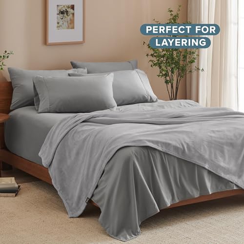 Bare Home Fleece Blanket Luxury Microplush (Full/Queen, Light Grey) | Ultra-Soft Lightweight Blanket for Bed, Sofa, and Couch, Cozy & Warm Blanket - color: 03 - Light Grey, size: Full/Queen