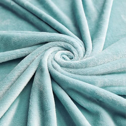 TASTHROW Bluishgreen Throw Blanket 50x60 Inches | Soft Plush Cozy Fleece Flannel Throw Blanket, Lightweight Warm Throws for Bed, Couch, Bedroom and Living Room, All Seasons - color: Bluishgreen, size: 50"x60"