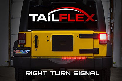 LEDGlow 36" Red TailFlex Tailgate LED Light Bar with White Reverse Lights | Fits Jeep & SUVs, Brake, Running, Turn Signals & Hazard Lights, Flexible Waterproof Strip, Flat 4 Pin Connector