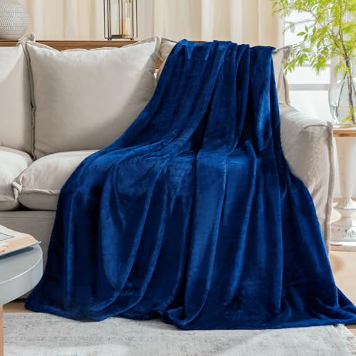 Classic Blue Fleece Plush Throw Blanket 60"x80"for Couch Fuzzy Cozy Flannel | Super Soft Lightweight Microfiber Blanket for Sofa Bed bedroom Home Decor All Season,Birthday Gifts for Women Mom Adult - color: Classic Blue, size: Twin(60"×80")