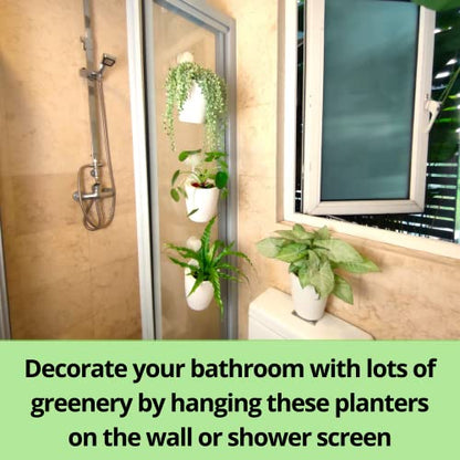 LaLaGreen Wall Planter for Indoor Plants (5in, 10 Pack) White Self-Watering | Wall Mounted Living Hanging Eco Wall Planter System, Trendy Live Wall Garden for Herb - size: 5" (12.5 cm)