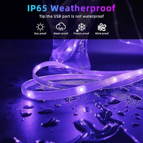 300ft Outdoor Led Strip Lights Waterproof, Trimmable Led Strip Lights Music Sync, RGB IP65 Waterproof Outside Led Lights Strip With Remote & App, Exterior Led Rope Light Waterproof For Pool Roof Yard - style: A3-300ft outdoor use-(2 rolls of 150ft)