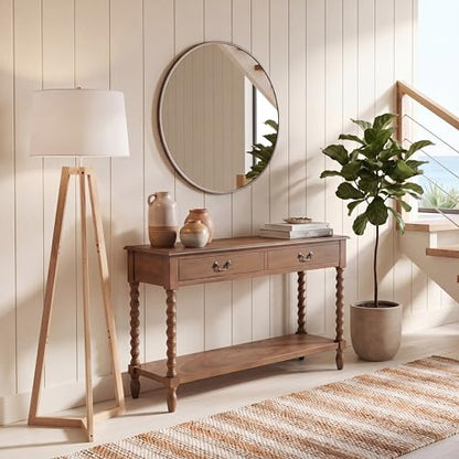SAFAVIEH Furniture - Athena 2-Drawer Console Table - Brown - Solid Wood - Farmhouse Classic Design - Ideal for Entryway, Living Room, Hallway, 35.5" W x 13" D x 29.5" H (CNS5702C) - color: Brown