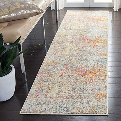 SAFAVIEH Madison Collection Runner Rug - 2'2" x 10', Grey & Turquoise, Modern Abstract Design, Non-Shedding & Easy Care, Ideal for High Traffic Areas in Living Room, Bedroom (MAD460G) - color: Grey/Turquoise, size: 2'2" x 10' (Runner)