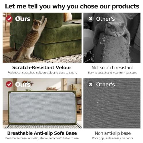 79" Convertible Futon Sofa Bed, Boneless Couch for Living Room | Pet scratch-resistant velour, dual-firmness full-block foam cushions, pull-out sleeper couch, no assembly, Green - color: Green, size: 78IN