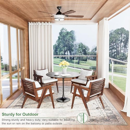 Heavy Duty Tension Curtain Rod No Drilling, 63-123 Inch Adjustable | 1.26" Diameter Pole, Spring Loaded, Non Slip, Renter Friendly Curtain Rod for Windows/Room Divider/Balcony/Patio, Matte White - color: Matte White, size: 63-123 Inches