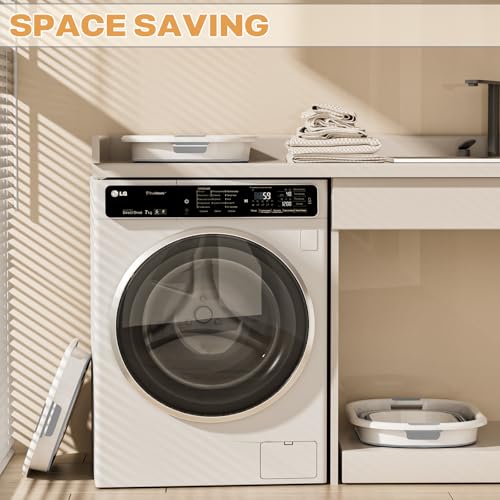 43L(11.5Gallon) Collapsible Laundry Baskets Plastic (Grey, 2 Packs) | Pop Up Laundry hamper/Storage Container, Foldable Laundry Basket with Large Capacity,Sturdy,Space Saver - color: Grey