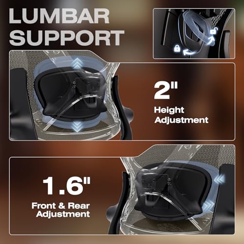 X100 Ergonomic Mesh Office Chair with Footrest, Big and Tall Home Desk Chair with 5D Flip-Up Arms, Adjustable 3D Lumbar Support, Gaming & Executive Computer Chair (Coffee Break) - color: Coffee Break