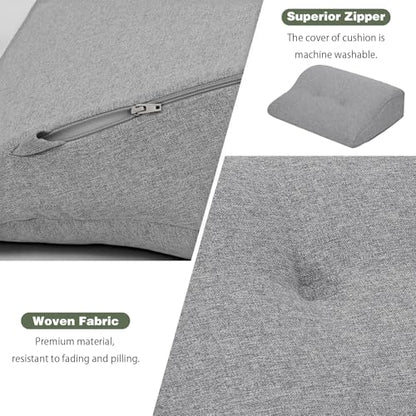 baibu Patented Dual-Layer Memory Foam Lumbar Pillow for Recliner, Light Grey - color: Light Grey