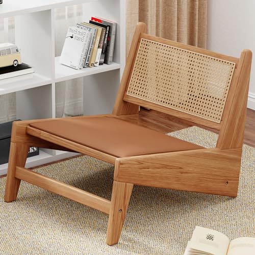 HAOBO Home Rattan Chair Mid Century Modern Accent Chair for Reading Living Room Home Bedroom