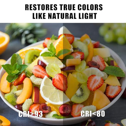 Tatazone 32.8ft Tunable White COB Led Strip Light with RF Remote, CRI93+ Dimmable CCT 2700K-6500K COB Led Tape Lights, Adhesive High 3PIN Dual Color Led Light Strip for Bedroom, Kitchen, Cabinet - size: 32.8ft