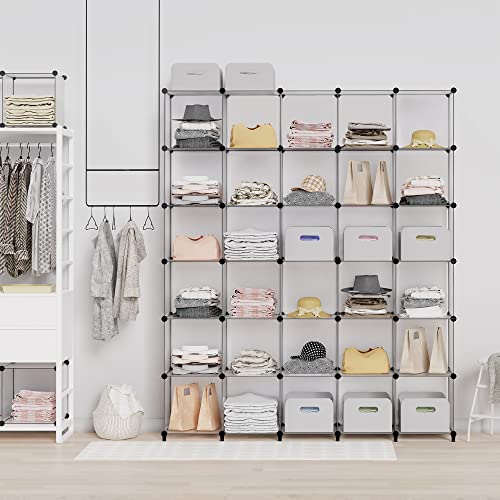 HOMIDEC Closet Organizers and Storage, 9 Cube Storage Organizer, Portable Closet Organizer Storage Cubes Shelves for Clothes, Bedroom, Wardrobe, Kids Room, Bathroom, Transparent | Portable Closet Organizer, Storage Cubes Shelves, for Bedroom, Kids Room, B