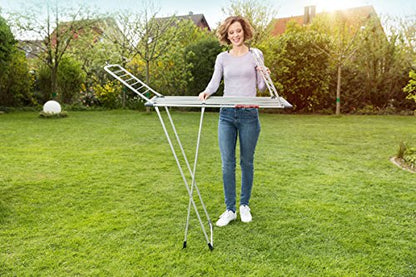 Vileda Clothes Airer, Aluminium, White, 58,5 x 19,5 x 131 cm - size: 58,5 x 19,5 x 131 cm