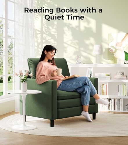 Welzona 3-Layers Cloud Accent Chair, 33" Reading Chair, Teddy Arm Chairs | Comfy Teddy Fabric, Washable Covers, Tool-Free Setup, All-wood Couch Chair for Living Room, Bedroom, Reading Nook, Green - color: Green, size: cloud chair