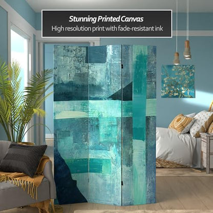 Red Lantern 5.25 ft. Paradise Grove Canvas Room Divider, White,Gray - color: Indigo Shadow