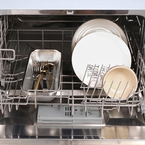 2Pack Stainless Steel Tumbler Cup Lid Organizer, Mason Jar Lid Holder | Rectangular, Stainless Steel Mesh, Cabinet Storage Basket, Silverware, Chopsticks, Straws, Utensils - style: SilverIndustrial-2pack