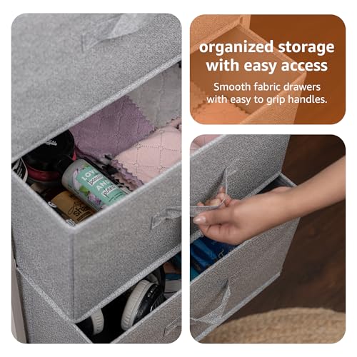 Amazon Basics Fabric 4-Drawer Storage Organizer Unit for Closet, Bedroom, White - color: White