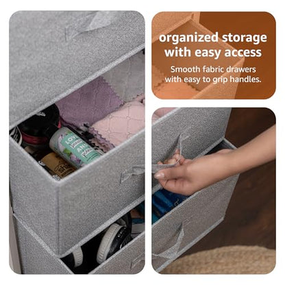 Amazon Basics Fabric 4-Drawer Storage Organizer Unit for Closet, Bedroom, White - color: White