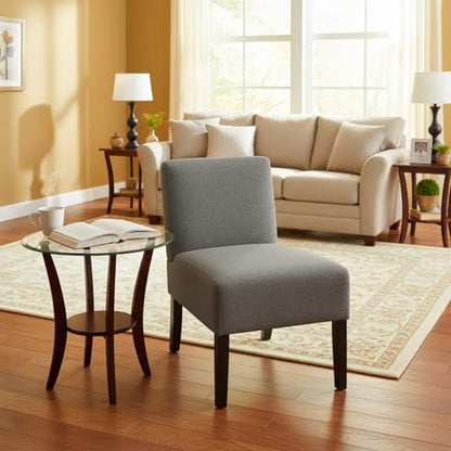 Dopinmin Armless Slipper Chair Accent Chairs, Fabric Mid Century Modern Parsons Chairs, Upholstered Dining Chairs for for Reading Bedroom Dining Room, Grey - color: Grey