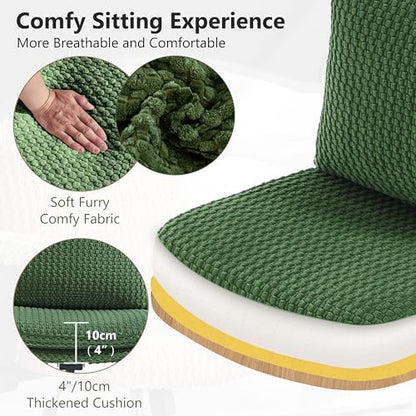 Fizzin Cross Cross Chair Memory Foam Armless with Wheels Home Office Green - color: Green