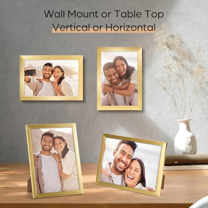 Giftgarden 4x6 Picture Frame Set of 18, Lightweight 4 by 6 Frames Bulk for Gallery Wall Photo Hanging and Tabletop Display, Gold - color: Gold*18, size: 4x6