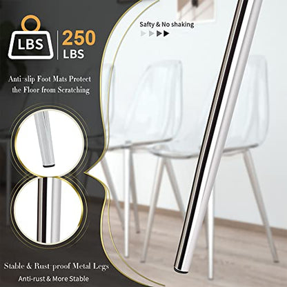 Baysitone Clear Dining Chairs Set of 6, Modern Kitchen Chairs with Transparent Seat, Acrylic Accent Side Chairs with Silver Metal Legs for Dining Room, Kitchen, Living Room - color: Silver, size: Set of 6