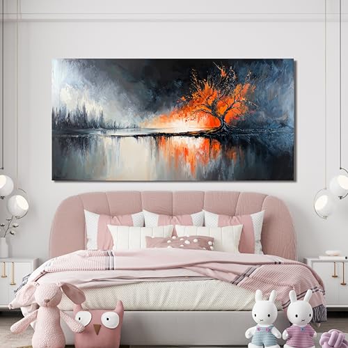 Canvas Wall Art Decor Large Black and White Wall Art Prints Modern Tree of Life Wall Art Abstract Canvas Art Wall Decor Wall Art Pictures for Living Room Artwork for Walls Home Office Decor 24" X 48" - color: TB-01J, size: 48"L x 24"W