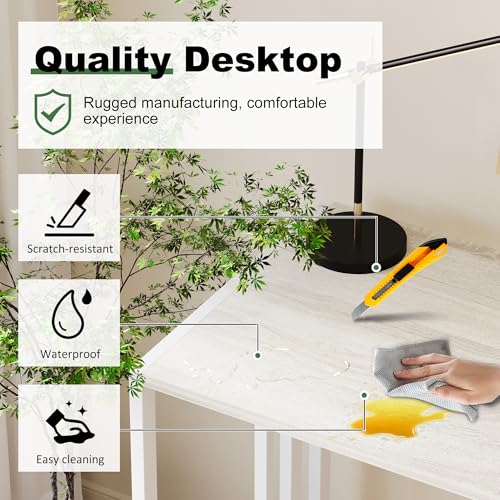 Lutown-Teen Small Folding Desk 35 inch, Beige | No Assembly Required Small Office Desk, Writing Gaming Computer Camping Table for Small Spaces - color: Beige, size: 35 Inch