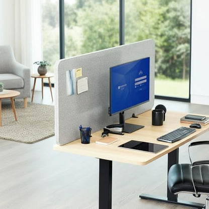 VIVO Gray 60 x 24 inch Privacy Panel, PP-1-V060G-S | Screw-in Sound Absorbing Cubicle Desk Divider, Acoustic Partition - size: 59"