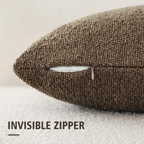 Foindtower Decorative Textured Boucle Throw Pillow Covers Accent Solid Pillow Cases Neutral Long Body Lumbar Couch Cushion Case for Chair Sofa Bedroom Living Room Home Decor 14x36 Inch,1PC,Chocolate - color: Chocolate, size: 36" x 14" (Pack of 1)