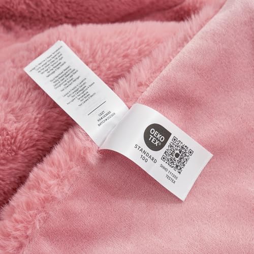 Cozy Bliss Deluxe Sheared Rabbit Faux Fur Throw Blanket, Soft Fuzzy High-Low Sculpted Plush Blanket for Couch, Cozy Home Accent, All Season Use, Pink 60"x80" - color: Striped - Pink, size: Twin(60" x 80")