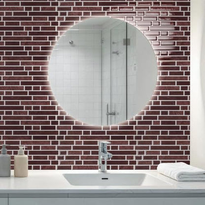 Art3d 10-Sheet Heavy-Duty Peel and Stick Backsplash, Waterproof Wall Tiles Stick on Kitchen Backsplash Living Space, Dark Burgundy - color: Dark Burgundy, size: 12 x 12 Inch