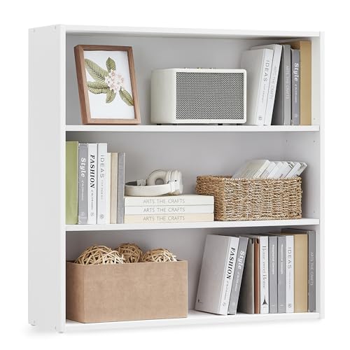 VASAGLE CUSTOS Collection - Bookshelf, 3-Tier Bookcase, Book Shelf, Open Storage Shelf, 9.4 x 31.5 x 32 Inches, for Living Room, Home Office, Dinning Room, Cloud White ULBC173T14 - color: Cloud White, size: 3 Tiers (31.5"W), style: 1 Pack