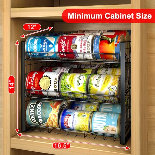 3 Tier Stackable Can Rack Organizer, Adjustable Can Holder for Pantry | 2 Pack Rolling Can Dispenser for Canned Food, Soda & Drink Storage, Tiered Can Organizer for Kitchen Cupboard Cabinet - style: 3-Tier 2-Pack
