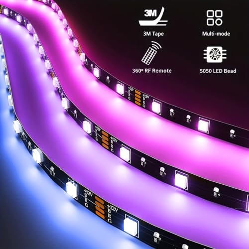 Battery Powered LED Strip Lights 20 inch x 4 Pack, Wireless LED Strip Lights for Bedroom Color Changing APP Remote, Led Lights for TV, Kitchen Under Cabinet Lighting, Shelves, Under Counter, Closet - color: RGB 4Pack