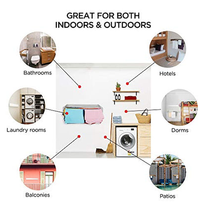 Step Up Laundry Drying Rack (40-INCH Wide - Wood-Look), Wall Mounted, Retractable Clothes Drying Rack, 60lbs Capacity, 20 Linear Ft, with Wall Template and Long Screwdriver Bit - color: Wood-look, size: 40" Wide