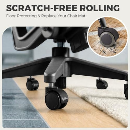 Office Chair Wheels, Universal Standard Stem 7/16 inch x 7/8 inch, 2" Upgraded Quiet Caster Wheels Safe for All Floors Include Hardwood & Carpet, Not for 1KEA, Easy to Install, Set of 5 - color: Plastic-2 Inch