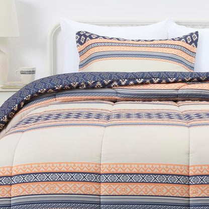 Amazon Basics Lightweight Microfiber Comforter Set, 2-Piece, Twin/Twin XL, Gray Geometrics - color: Harmonized Geometrics, size: Twin/Twin XL