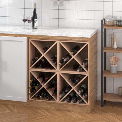 96 Bottle Wine Rack Countertop Wine Storage Cube Freestanding Wine Holder Wood Storage Shelf for Home Kitchen Bar - size: 96 Bottles