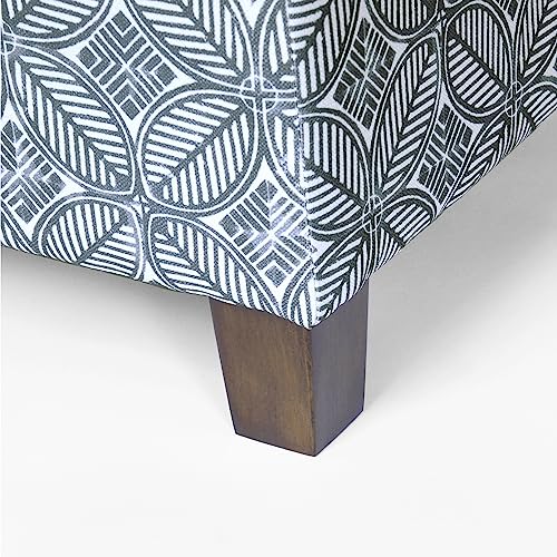 HomePop 18" Classic Square Storage Ottoman - Blue Indigo Print - color: Blue Indigo Print