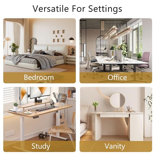VECELO Modern PU Swivel Home Office Desk Chair with Back & Rolling Wheels, Adjustable Seat Height for Girls Women Bed Room Vanity Makeup/Task/Computer Work, White - color: White