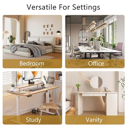 VECELO Modern PU Swivel Home Office Desk Chair with Back & Rolling Wheels, Adjustable Seat Height for Girls Women Bed Room Vanity Makeup/Task/Computer Work, White - color: White