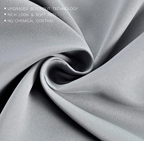 Room Darkening Grommet Thermal Insulated Blackout Window Curtains Panels for Gilrs Room Window 1 Pair 52x63 Inch Silver, Bonus 2 Tie Backs Included - color: Silver, size: 52"W x 63"L (Pack of 2)