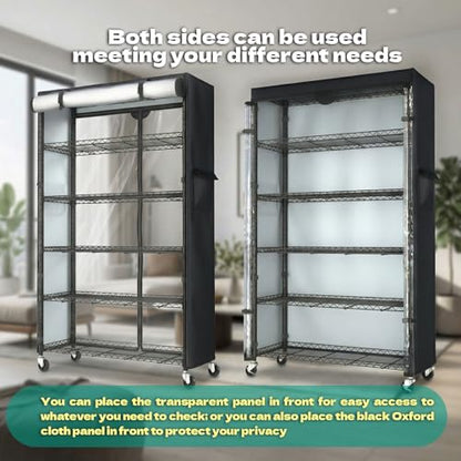 Wire Shelf Rack with 600D Oxford Cover & Wheels, 30"W x 14"D x 72"H | 6-Tier Wire Shelving with Wheels and Waterproof & Dustproof Shelf Cover, for Kitchen, Pantry & Laundry Room - size: 6-Shelf 30"W x 14"D x 72"H W/Cover