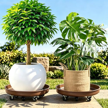 Plant Caddy With Wheels 16" Metal Plant Saucers for Indoors 420 Lb Capacity | Rolling Plant Stand, 360° Locking Casters Heavy Duty Planter Caddies, Rustproof and Waterproof, and Easy to Move, 1 Pack - size: 1 PACK 16 INCH