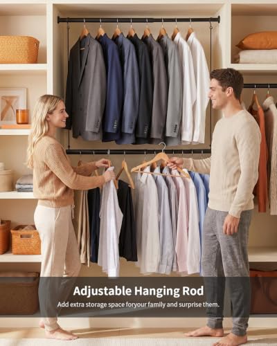 BaiNong Adjustable Closet Hanging Rod 17-30" Black 4 Pack | Closet Rod Extender Heavy Duty Double Hanging Closet Rod, Walk-in Closets, and Clothes Rack to Maximize Storage Space - color: Black